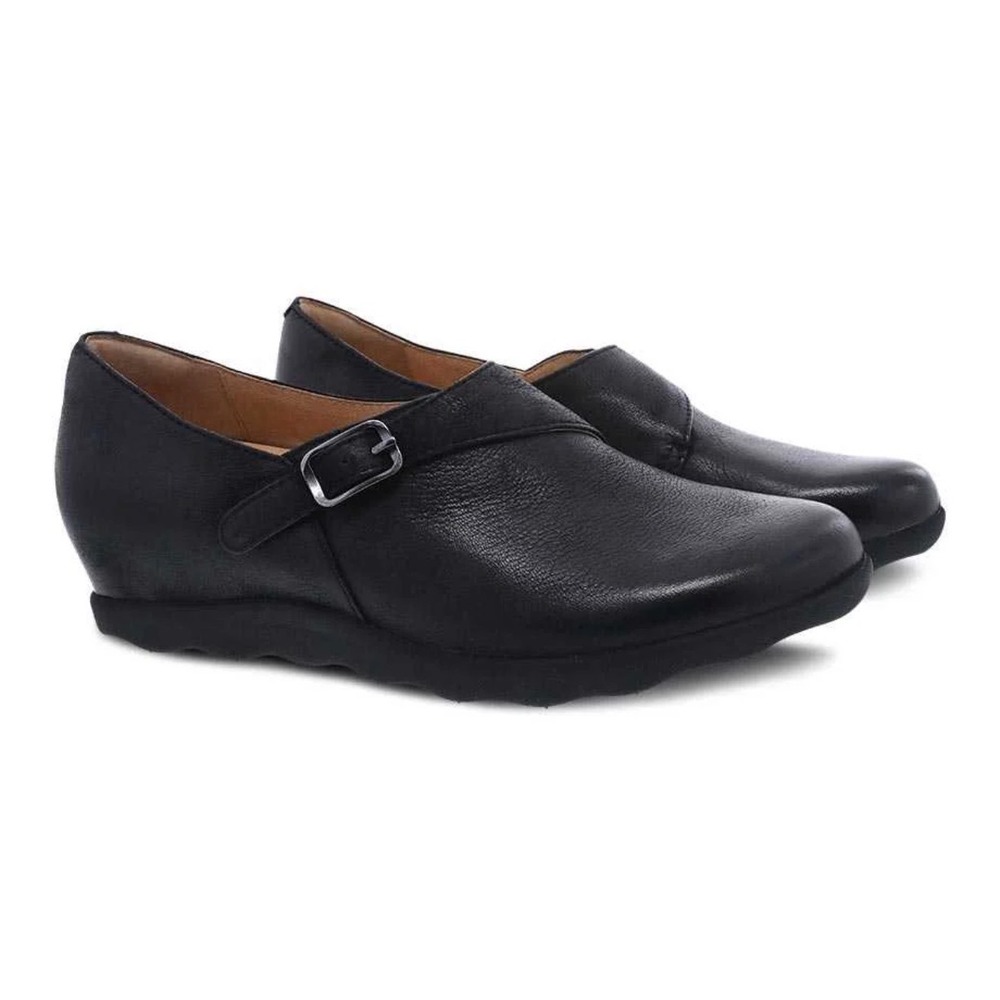 Dansko Marisa Black Leather Buckle Mary Jane Clogs Shoes Womens Size 39/US 8.5-9